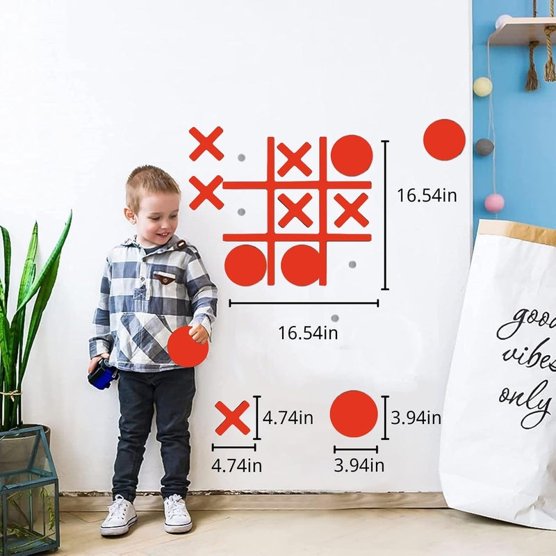 DUOLIYBC Magnetic Tic Tac Toe Wall-Mount Game,Game Room Decor,Hallway Decor,Playroom Decor,Modern Wall Decals for Kids Room,Classroom&Offices(Orange) - Image 4